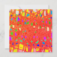 RED CRACKLED ART WORDS BEST WISHES