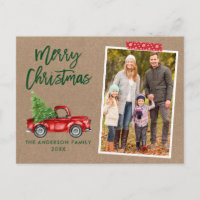 Red Craft Tape Brush Script Truck Kraft Christmas