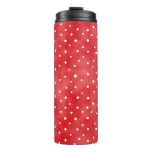 Red Cream Dots Thermal Tumbler