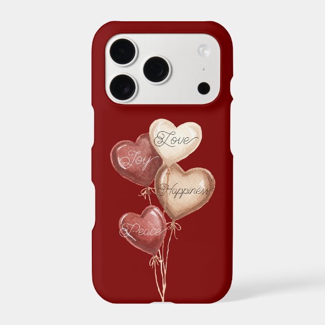 Red Cream Heart Balloons Love Joy (Back)