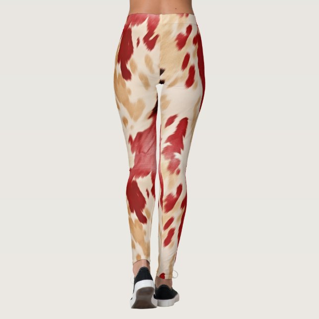 Red Cream Ivory Cowhide Leggings (Back)