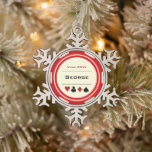 Red Cream Las Vegas Casino Poker Chip Christmas Ornament<br><div class="desc">Looking for a gift for your favourite gambler? Give them this fun red,  cream white,  and black casino poker chip Christmas tree ornament. Personalise it with their name for an extra personal touch!</div>
