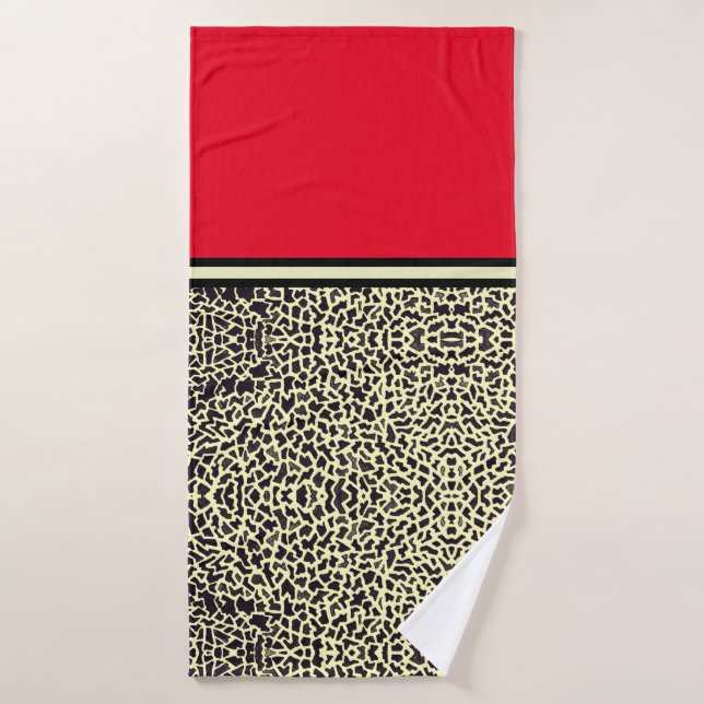 Red Cream Leopard Bath Towel (Bath Towel)