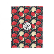 Red & Cream Rose Patterned Monogram