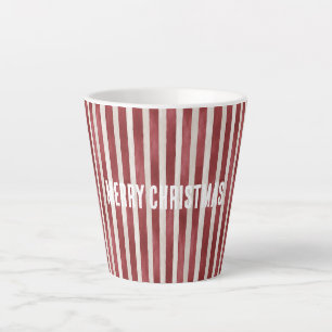 Red Cream Stripes Christmas Latte Mug