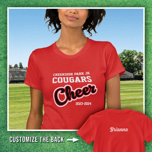 Red Creekside Park Cougars Cheer 2023-2024 T-Shirt (Creator Uploaded)