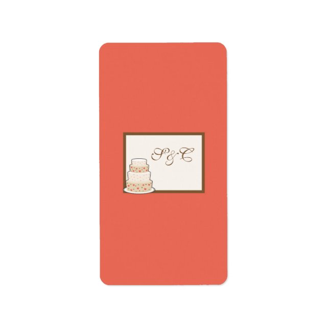 Red/Creme Wedding Cake Miniature Candy Wrapper Label (Front)