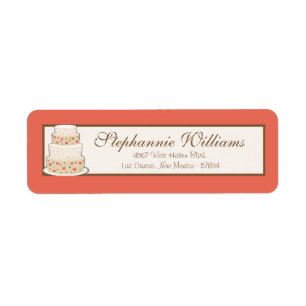 Red/Creme Wedding Cake Return Address Label
