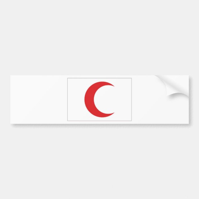 Red Crescent Flag Bumper Sticker (Front)