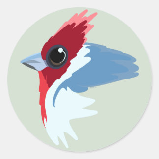Red-Crested Cardinal Bird  Classic Round Sticker