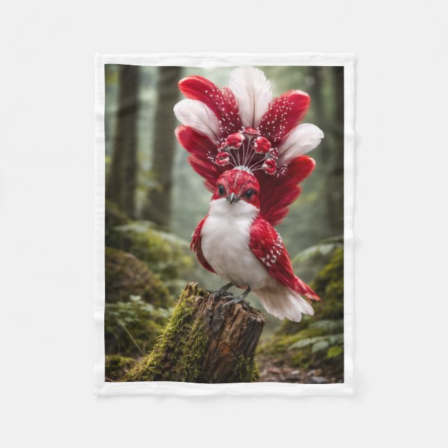 Red Crested Exotic Bird Blanket (Front)