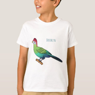 Red-crested turaco bird cartoon illustration T-Shirt
