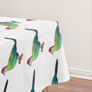 Red-crested turaco bird cartoon illustration tablecloth