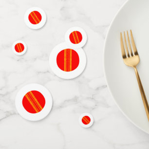 Red Cricket Ball Confetti