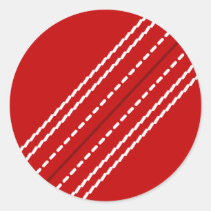 Red cricket ball stickers   Customisable with text