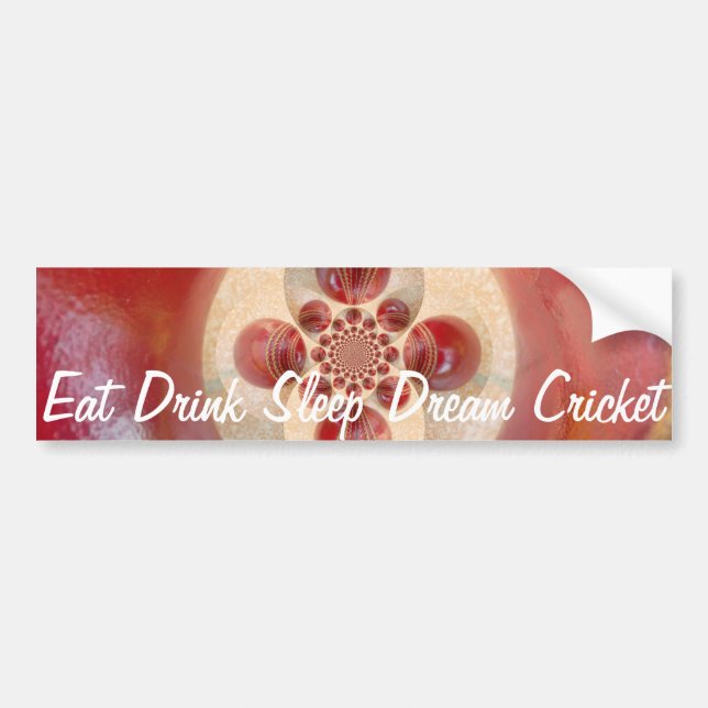 Red Cricket Balls Abstract Art Print Design Bumper Sticker (Front)