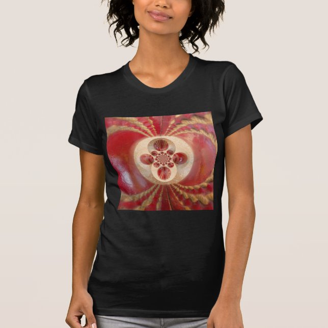 Red Cricket Balls Abstract Art Print Design T-Shirt (Front)