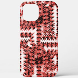 Red crisscross stripes with gradient or polished   iPhone 12 pro max case
