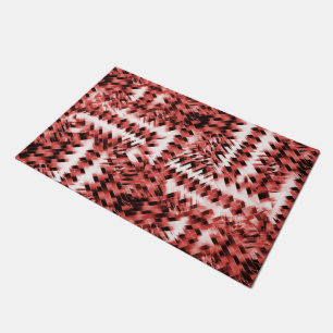Red crisscross stripes with gradient or polished   doormat