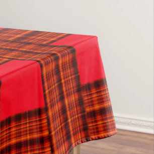 Red Crisscross Tartan, Tablecloth