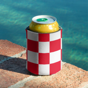 Red Croatian Geometric Bold Checkers Can Cooler