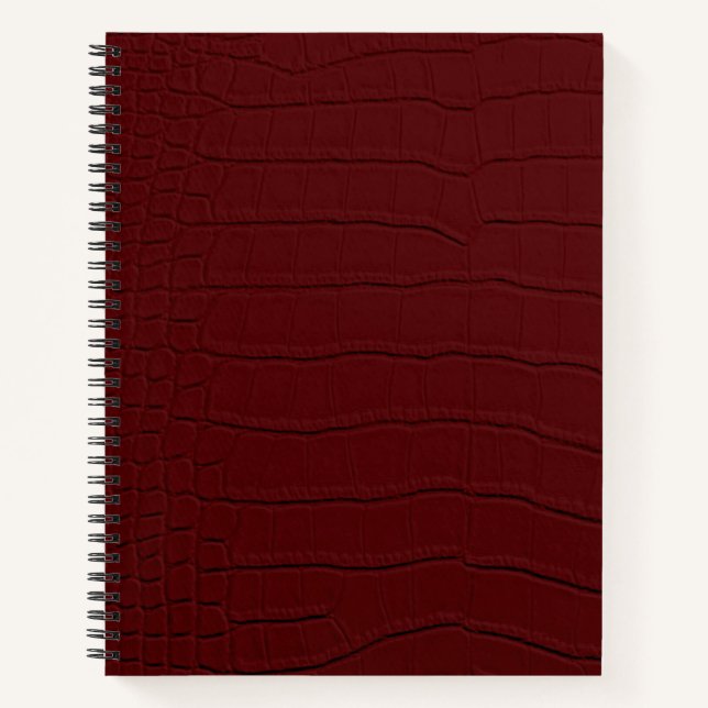 Red Crocodile Skin Print Notebook (Front)