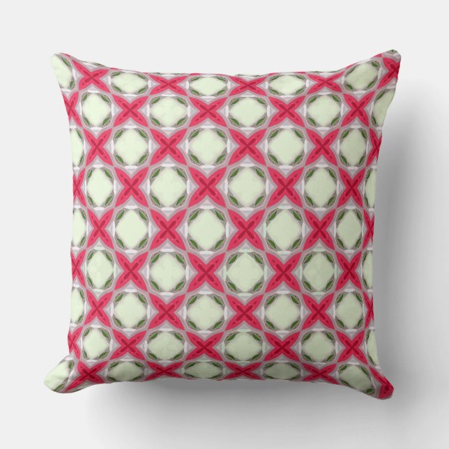 Red Cross and Green Leaf Effect  Cushion (Front)