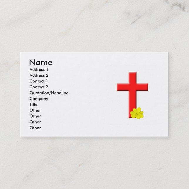 Red Cross Business Card (Front)