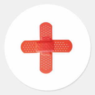 Red cross classic round sticker