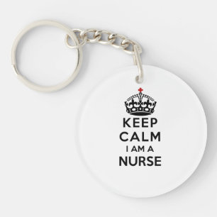 red cross crown Keep Calm I am a Nurse Key Ring