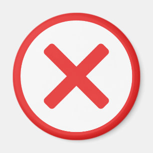 Red Cross No X Incorrect Symbol Magnet