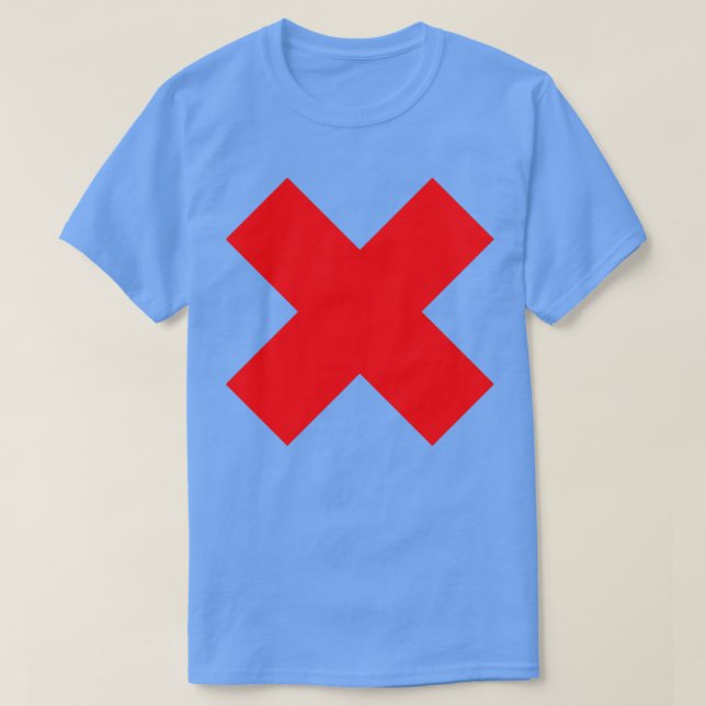 RED CROSS ON BLACK T-Shirt (Design Front)