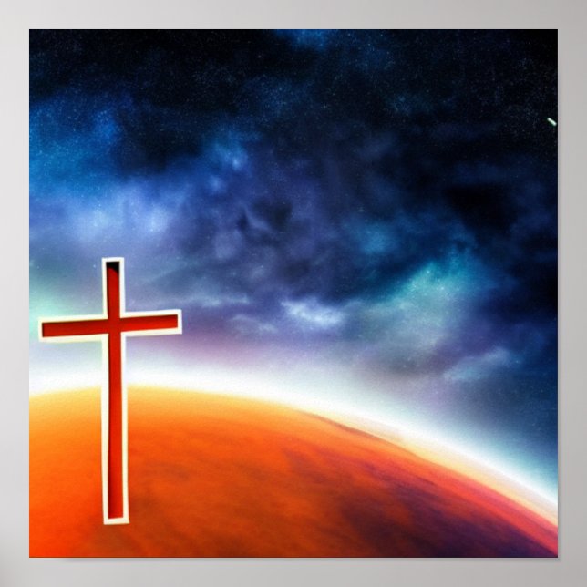 Red Cross over Red Planet Poster (Front)