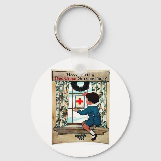 Red Cross Serviceflag Key Ring (Front)