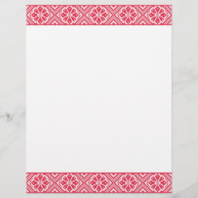 Red cross-stitch Pattern (Front)