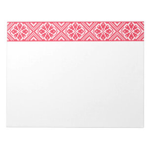 Red cross-stitch Pattern Notepad