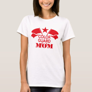 Red Crossed Flags Colour Guard Mum T-shirt