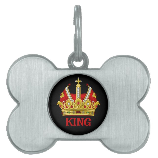 Red Crown Personalise Pet ID Tag (Front)