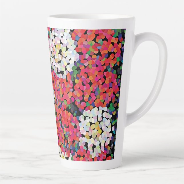 Red Crystal Floral Blooms Latte Mug (Right)