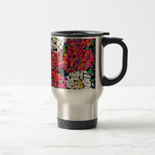 Red Crystal Floral Blooms Travel Mug