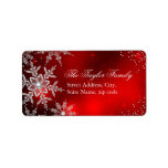 Red Crystal Snowflake Christmas Address Labels<br><div class="desc">Red Christmas Address Labels. Elegant Crystal Snowflakes. Please Note: All flat images!</div>
