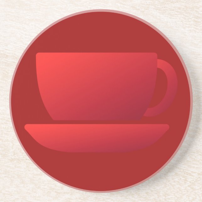 Red Cup and Saucer Coaster (Front)