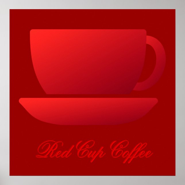 Red Cup and Saucer Poster (Front)