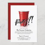 Red Cup | Any Occassion Celebration Party Red Invitation<br><div class="desc">Sometimes,  you just need an excuse to party.  This invite has all the elements for your non-occasion celebration.
It features a classic red cup with the words "party?!" above it.  Underneath is a spot for your unique information.</div>