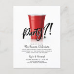 Red Cup Humour Special Occassion Celebration  Postcard<br><div class="desc">Sometimes,  you just need an excuse to party.  This invite postcard has all the elements for your occasion or non-occasion celebration.
It features a classic red cup with the words "party?!" above it.  Underneath is a spot for your unique information.</div>