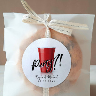 Red Cup Occassion Celebration Classic Round Sticker