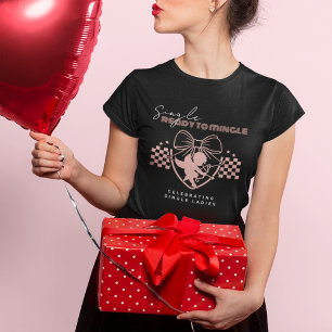 Red Cupid Singles Valentine's Day Party Black Tri-Blend Shirt