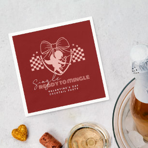 Red Cupid Singles Valentine's Day Party Napkin
