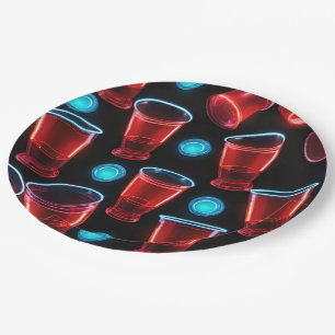 Red Cups Beer Bash Paper Plate