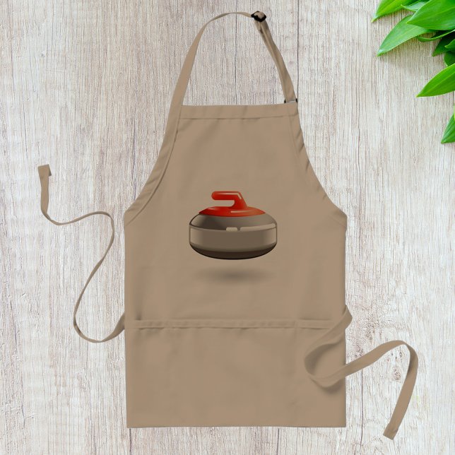 Red Curling Stone Winter Sports Standard Apron (Creator Uploaded)